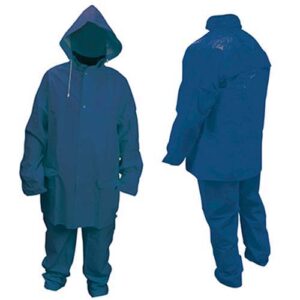 Traje con capucha pvc L azul