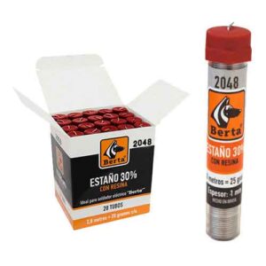 Estaño 30 % en tubo 1 mm (25 grs / 4,40 mts)