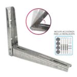 Mensula rebatible p/ aire acond. 6000 fr. galvanizada c/ accesorios (par)
