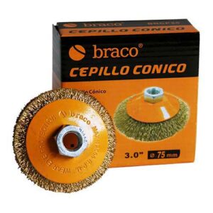 Cepillo conico bronceado ondulado 75 mm
