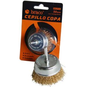 Cepillo copa c/vastago bronceado 50 mm