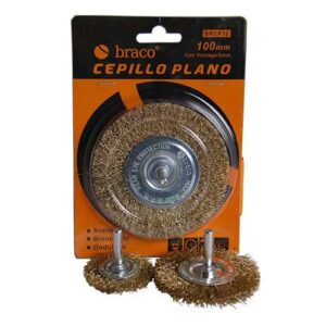 Cepillo plano c/vastago bronceado 100 mm