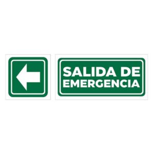 Cartel salida de emergencia izquierda 15 x 40