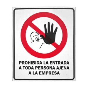 Cartel entrada prohibida a pers. no auto. 30 x 40