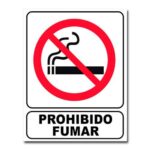 Cartel prohibido fumar 22 x 26