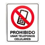 Cartel prohibido usar el celular 15 x 20