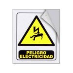 Cartel peligro electricidad autoadhesivo 11 x 13
