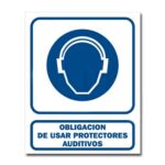 Cartel obligatorio usar protec. auditiva 22 X 26