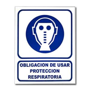 Cartel obligatorio usar protec. respiratoria 22 X 26