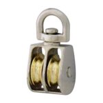 Motones chicos giratorios dobles de zamac crom. 2 x 20 mm