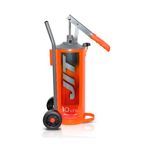 Bomba manual de pie p/aceite c/ruedas cap. 10 lts
