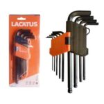 Juego llaves allen cardanicas en pulgadas (9 piezas)