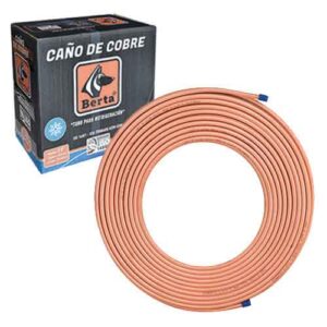 Caño de cobre 1/2" pared 0.8 mm x 15 mts.  (rollo 4 kg. aprox. ) - precio x kg