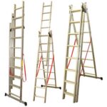 Escalera extensible 3 hojas de aluminio 8 esc.