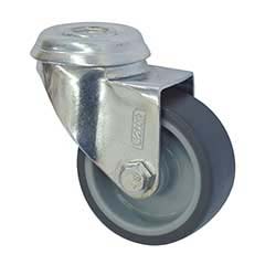 Rueda TPR / PP 50 mm base c/agujero (c/ buje)