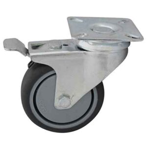 Rueda TPR / PP c/ rulem 100 mm base girat. freno (c/ ruleman)