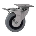 Rueda PVC / PP 100 mm base girat. y freno  (c/ buje)