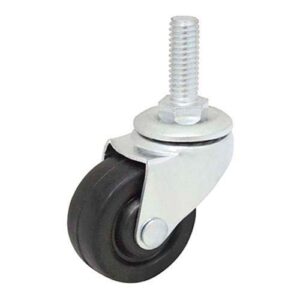 Rueda goma negra 50 mm perno rosca 3/8"