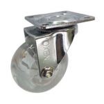 Rueda transparente 35 mm base girat. c/freno (c/ tornillo)