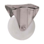 Rueda PP blanca 75 mm - base fija (c/ buje)