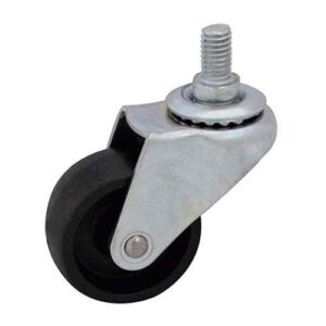 Rueda PP negro 50 mm perno rosca 3/8" mor