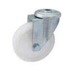 Rueda PP blanca 75 mm base c/ agujero (c/ buje)