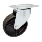 Rueda hierro alta temp. 75 mm base girat chica (c/ buje)