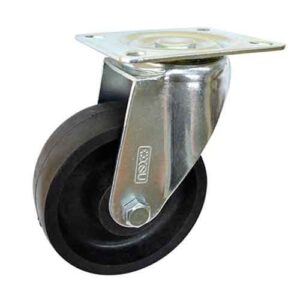 Rueda nylon alta temp. 75 mm base giratoria (c/ buje)