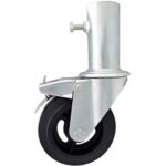 Rueda andamio fund. y goma 160 mm horq. chapa c/ freno (rodillo)