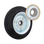 Rueda de chapa y goma 175 mm - c/ ruleman