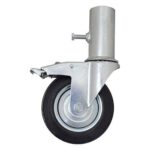 Rueda andamio chapa y goma 160 mm c/ freno (rodillo)