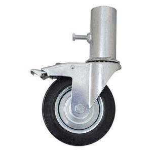 Rueda andamio chapa y goma 160 mm c/ freno (rodillo)