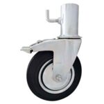 Rueda andamio chapa y goma 200 mm c/ freno (rodillo)