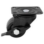 Rueda nylon negro 50 mm base girat. y freno