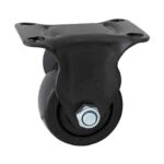 Rueda nylon negro 50 mm base fija