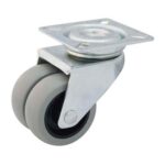 Rueda doble nylon 36 mm base giratoria