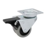 Rueda doble nylon 50 mm base girat. y freno