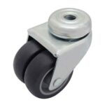 Rueda doble TPR / PP 50 mm base con agujero