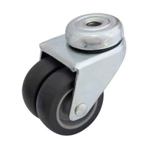 Rueda doble nylon 36 mm base agujero