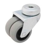 Rueda doble nylon 50 mm base agujero