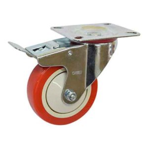 Rueda PU / PP 100 mm con rul base girat y freno