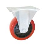 Rueda PVC rojo 125 mm base fija (c/ ruleman)