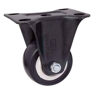 Rueda PVC negra 40 mm base fija (2 rulemanes)