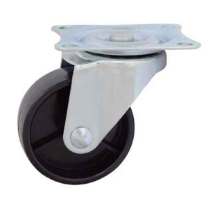 Rueda PP negro 40 mm base girat. chica