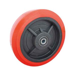 Rueda PP / PVC rojo 200 mm sola (2 rulemanes)