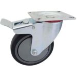 Rueda TPR 125 mm base girat. c/ freno (c/ ruleman)