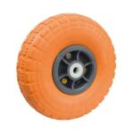Rueda semi neum naranja centrada 3.50-4" buje 19 mm