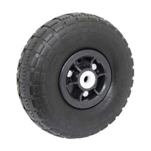 Rueda semi neum  250 mm negra centrada (3.50-4") buje nylon