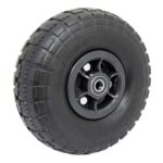 Rueda semi neum 250 mm negra centrada (3.50-4") rulem. 16 mm