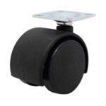 Rueda doble PP negro 40 mm base giratoria